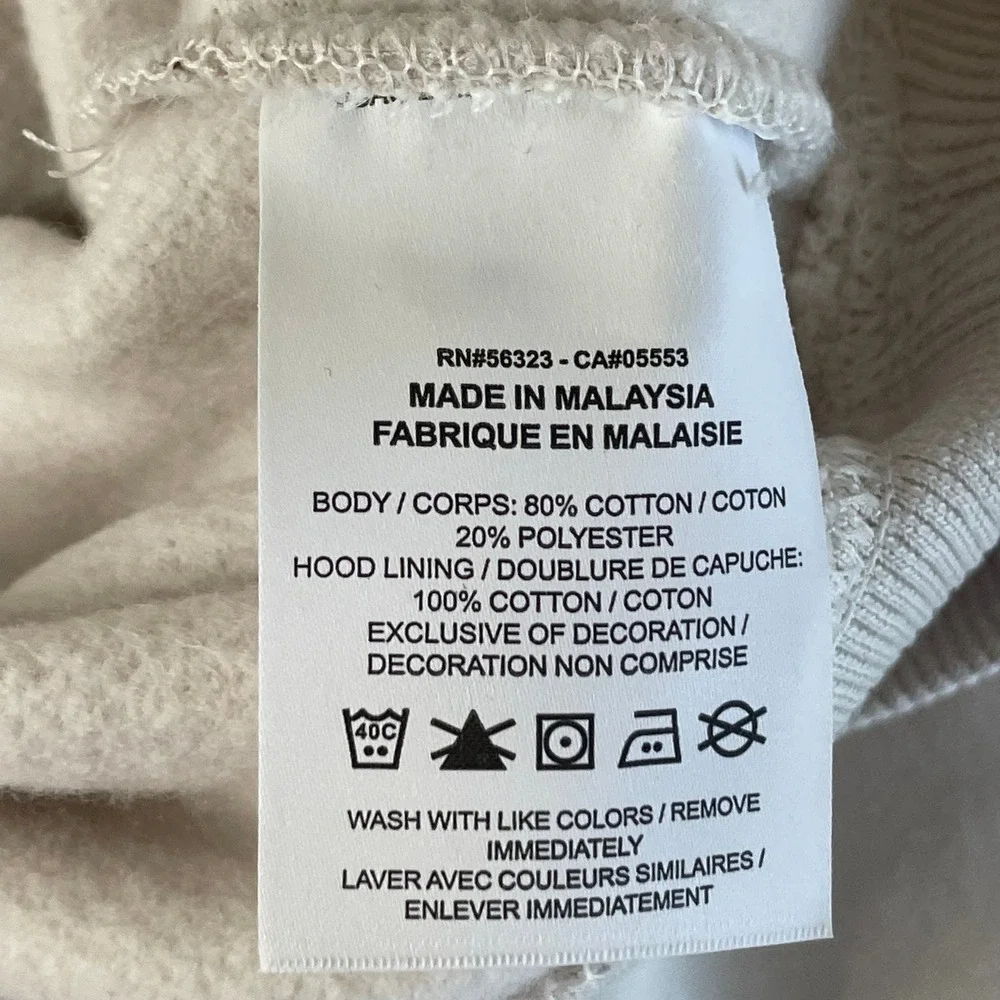 Nike Sweathshirt Hoodie Cream Swoosh Oversized Woman's Medium Blokecore Normcore